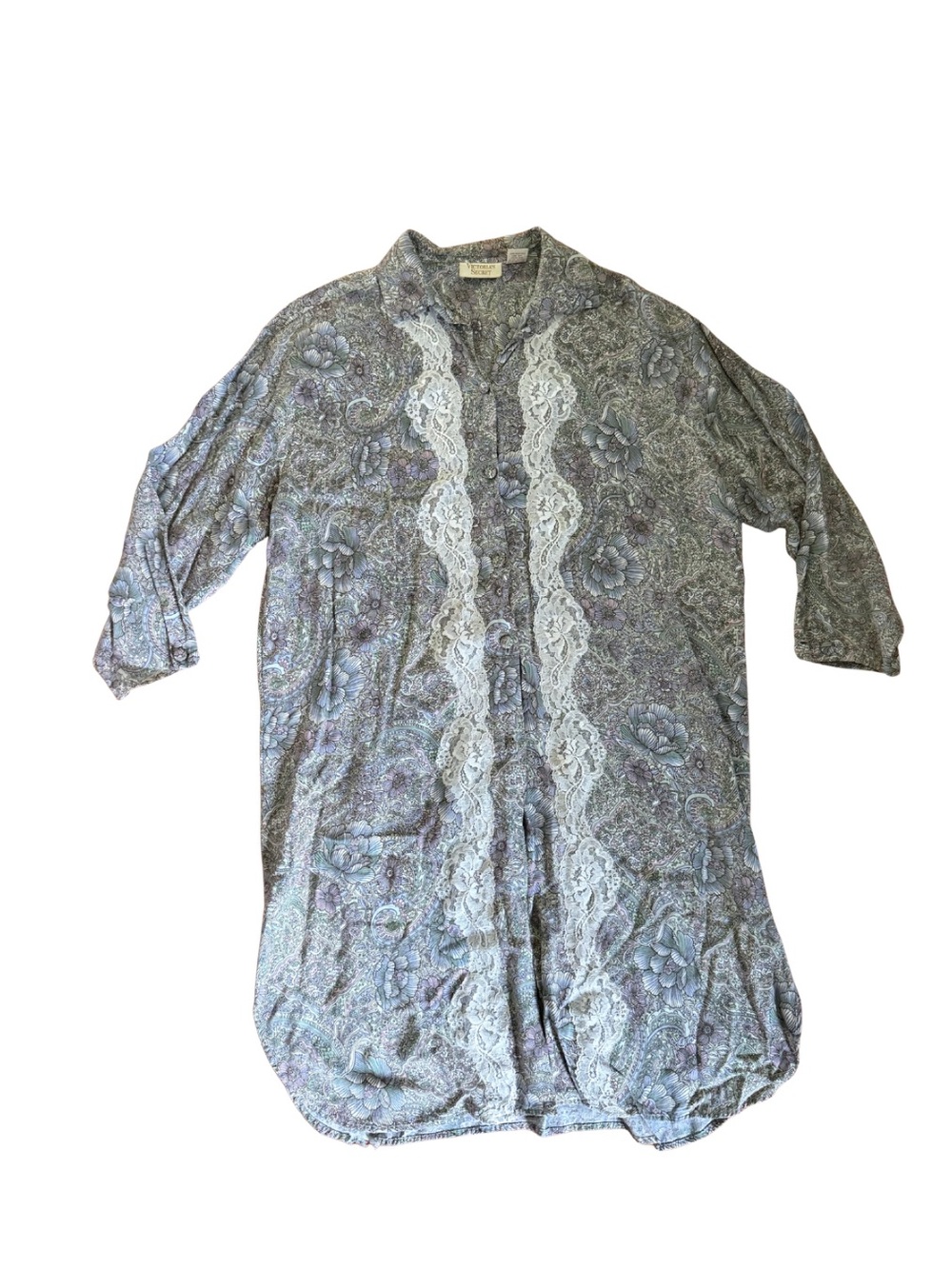 Vintage 90s Victoria’s Secret Gold Label Lace Nightshirt Dress M/L